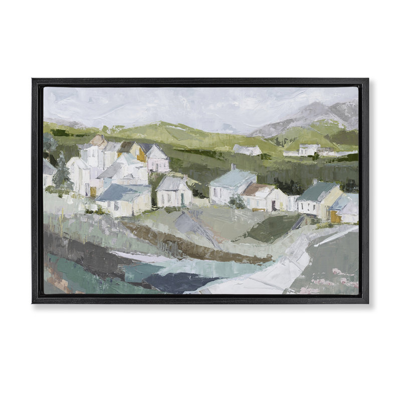 Cadre flottant Lavender Valley Cottage, design par Susan Pepe, Cadre flottant noir de jais, H 17 po x l 25 po