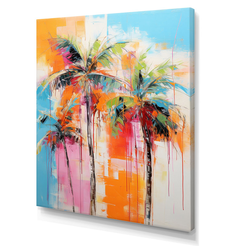 «Damani Palm Trees Palm V - Palm Trees», reproduction d'art sur toile, H 20 po x l 12 po x P 1 po, Toile tendue