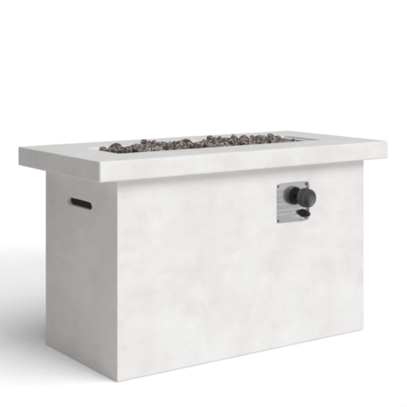 Concrete Propane/Natural Gas Outdoor Fire Pit Table, Gray