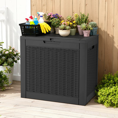 Coffre de terrasse imperméable à texture de rotin: solution de rangement multifonctionnelle pour les espaces intérieurs et extérieurs