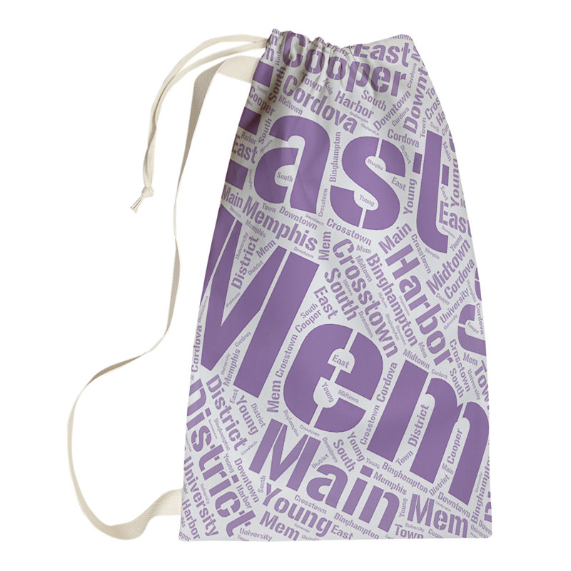 Laundry Hamper with Handles, Memphis, Large (36" H x 28" W x 1.5" D), Purple