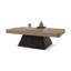 Table basse rectangulaire en bois manufacturé blanc massif