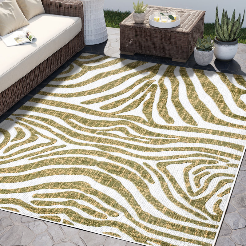 Haidon Animal Print Indoor / Outdoor Rug, Rectangle 4' x 6'