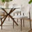 5 Piece Round Glass Dining Set With Walnut-Finished Table And 4 Upholstered Side Chairs-119727091