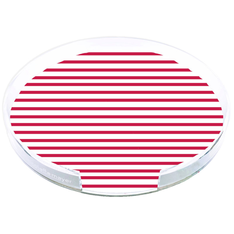 D Esprit Marin Acrylic Round Placemat Tray, Red/White