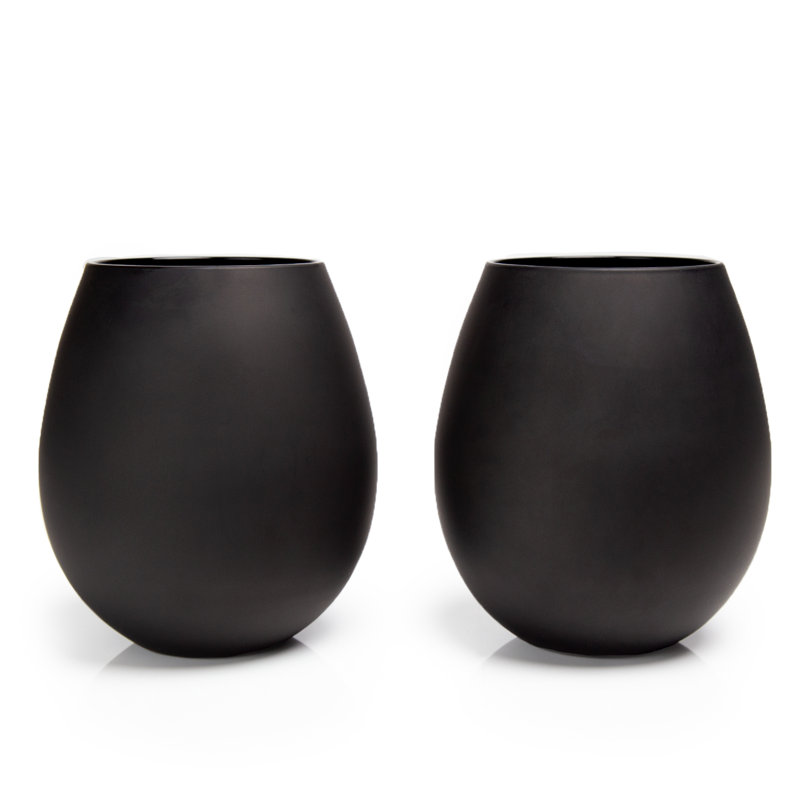 Ensemble de verres à vin géants sans pied Big Betty Premium XL, Noir mat