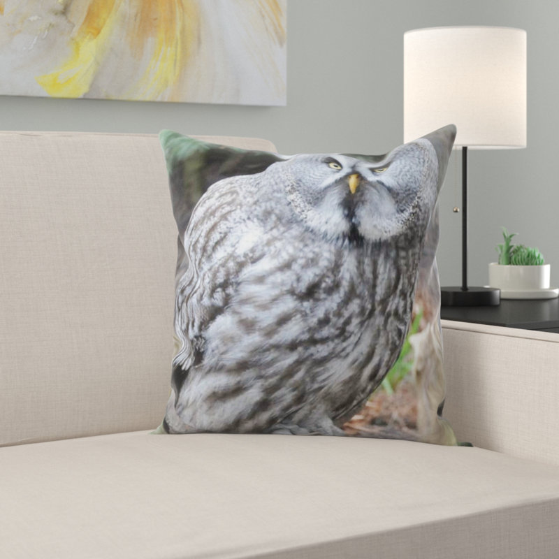 Housse et insert de coussin carré hibou