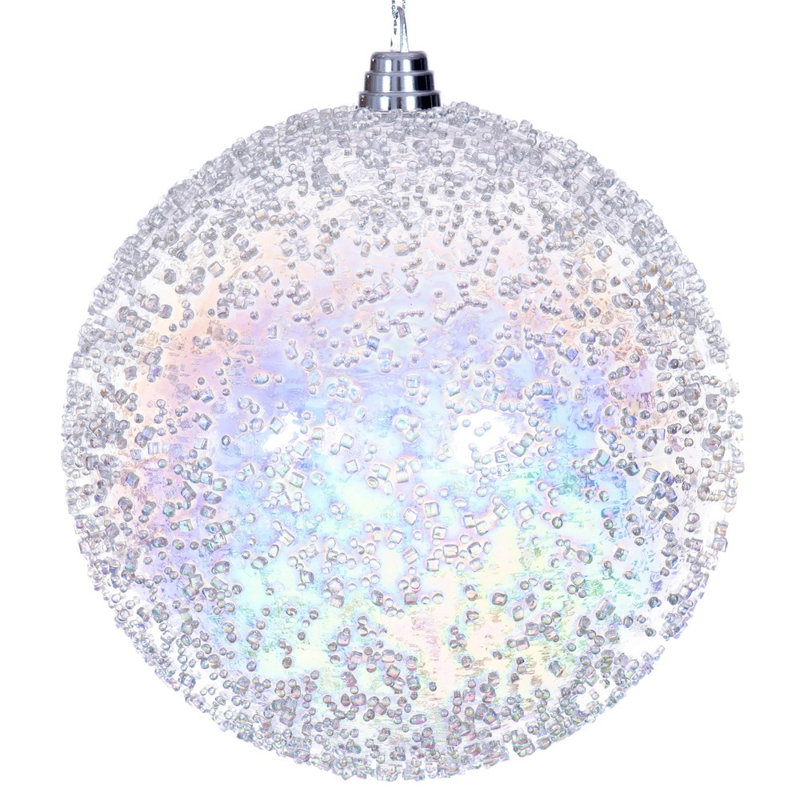8" Iridescent Bead Ball., Clear