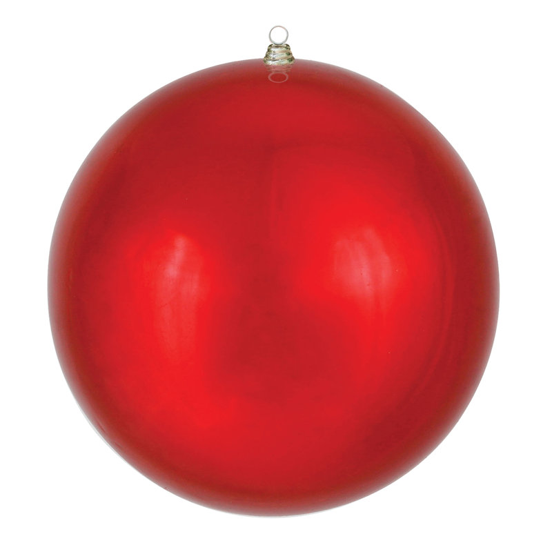 Vickerman 20" Giant Shiny Red Ball Christmas Ornament, 20" H x 20" W x 6" D, Red Shiny