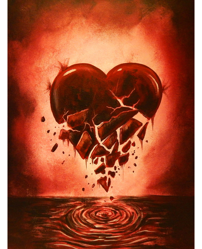 «Love Lost Broken Heart», reproduction sur toile tendue, H 16 po x l 12 po