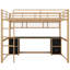 Lit mezzanine double en métal avec bureau Alekper, tiroirs et plateau de chevet Alekper-636538131