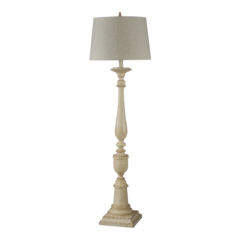 Bordeaux 64'' Traditional Floor Lamp, Avignon Beige w/ Antique Distressing