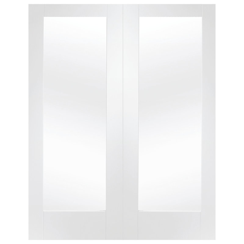 Internal Glazed White Primed Pattern 10 Pair, 1981mm H x 106mm W x 4mm D