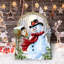 « seasons-greetings », maison de décoration pour gazon et figurine extérieur bonhomme de neige