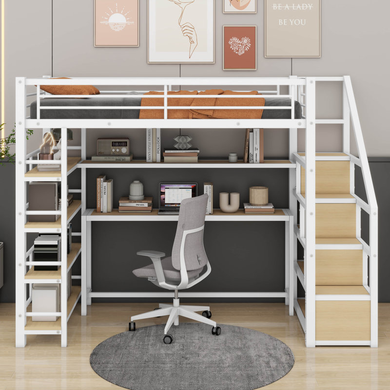 Lit mezzanine pour enfants Amram, White