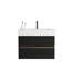 Meuble-lavabo de salle de bain avec lavabo en quartz d'ingénierie et tiroirs noirs doux-235039943