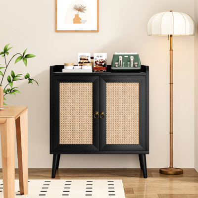 Sideboard With Trimmings, Medieval Style Storage For Dining And Living Areas, Black, Wood , 27.18 In Wide, 29.83 High, 14.94 Deep, 39.73 Lb Buffet Cabinet Rooms, Black