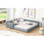 Lit plateforme tapissier grand et simple TG, lit mère et enfant, similicuir-98003752
