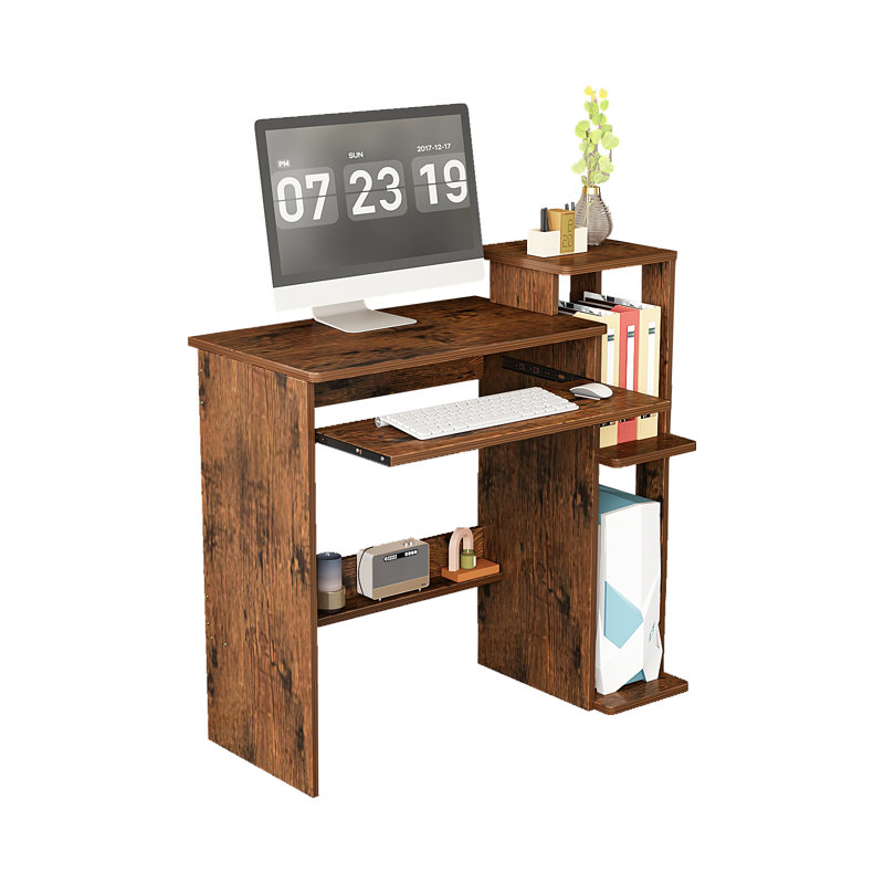Small Computer Desk,Small Home Laptop Notebook Computer Desk,Retro, Brown