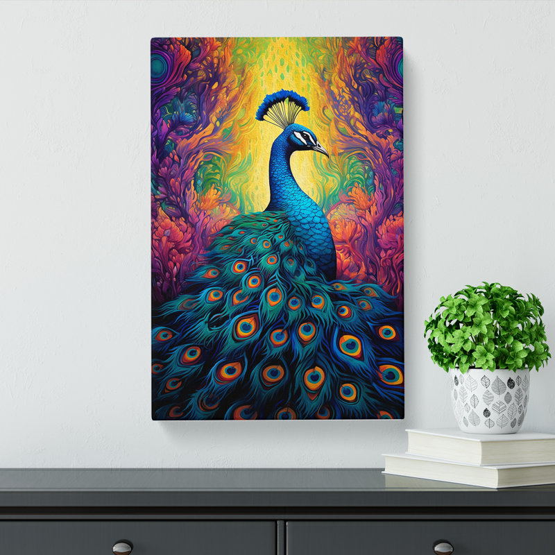 Peacock Colour Field - No Frame Print, 76cm H x 50cm W x 3cm D