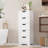 Alicyn 15.7" W x 40.1" H x 11.8" D White Free-Standing Linen Cabinet-1866370314