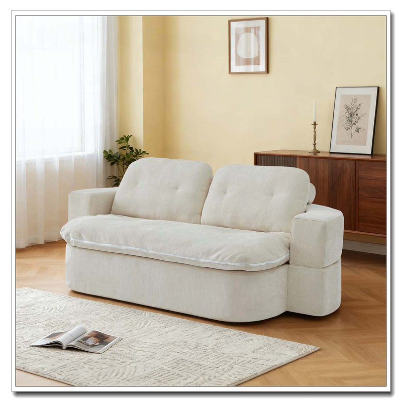 Canapé moderne avec 2 coussins, Beige