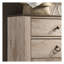Commode à 5 tiroirs avec plateau en bois patiné, finition blanche délavée Imerland Imerland