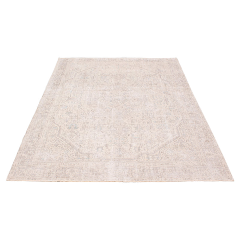 Tapis ivoire unique en laine de 7 pi 10 po x 10 pi 7 po Antalya