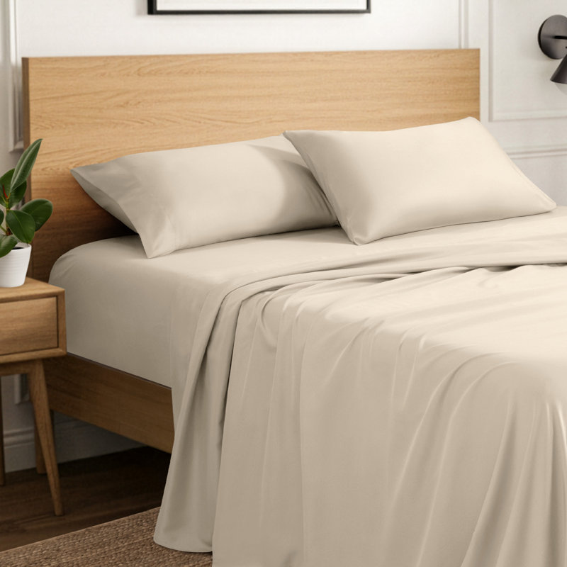 Microfiber Sheet Set, Full XL Sheet Set with 2 Pillowcases, Sand