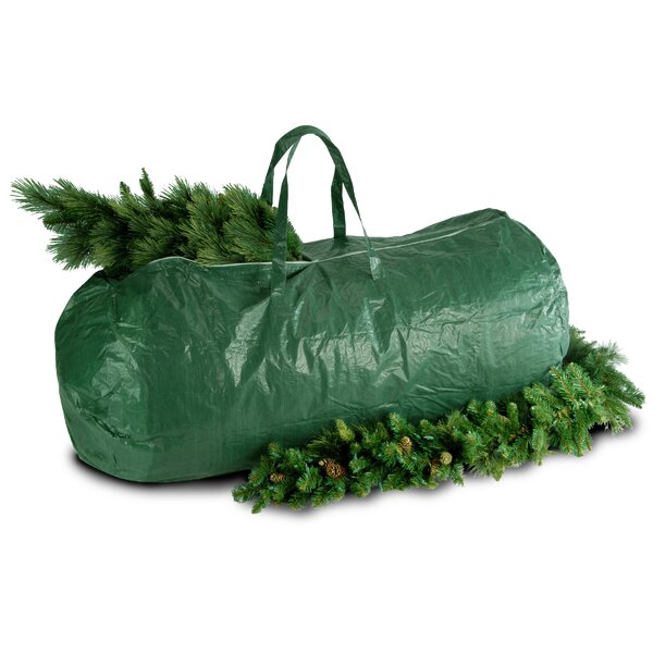Housse de sapin de Noël avec sangles réglables, sac de rangement vertical  durable avec fermeture éclair et cordon de serrage pour arbre artificiel