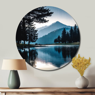 «Morning Lake Calm In Vancouver - Cityscapes», art mural rond en métal