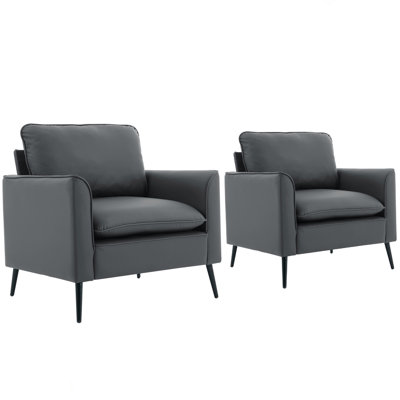 Cat Paw Leather Upholstered Sofa 2PC,Nordic Retro Light Luxury Living Room Balcony Bedroom Single Casual Sofa Chair