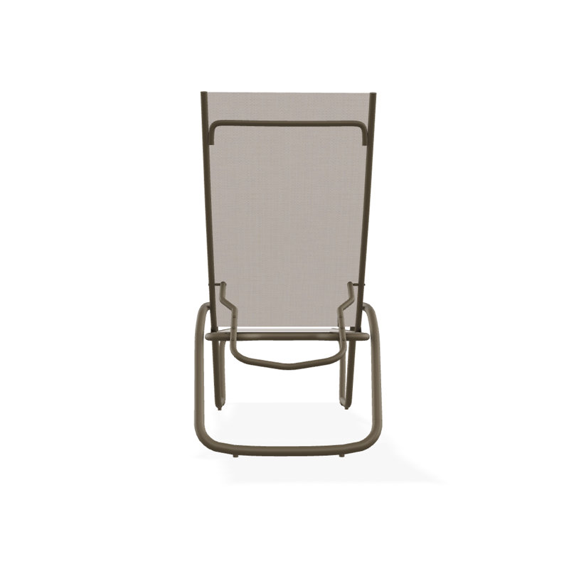Outdoor Rust-Resistant Metal Chaise Lounge, Textured Beachwood, Natural