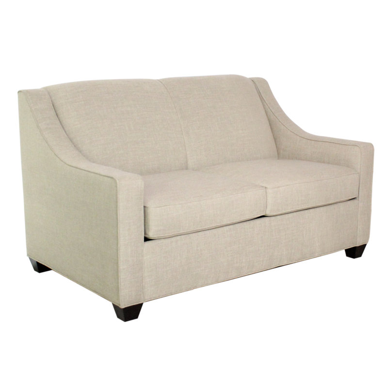 Phillips 52" Square Arm Loveseat with Reversible Cushions, Fluff Wall Street, Cafelle