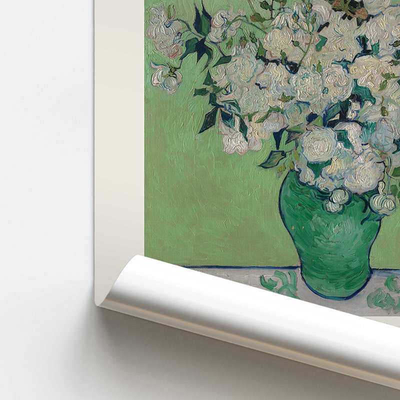 Van Gogh's Roses 1890 v2, Ne s’applique pas, H 14 po x l 11 po, Impression sans cadre