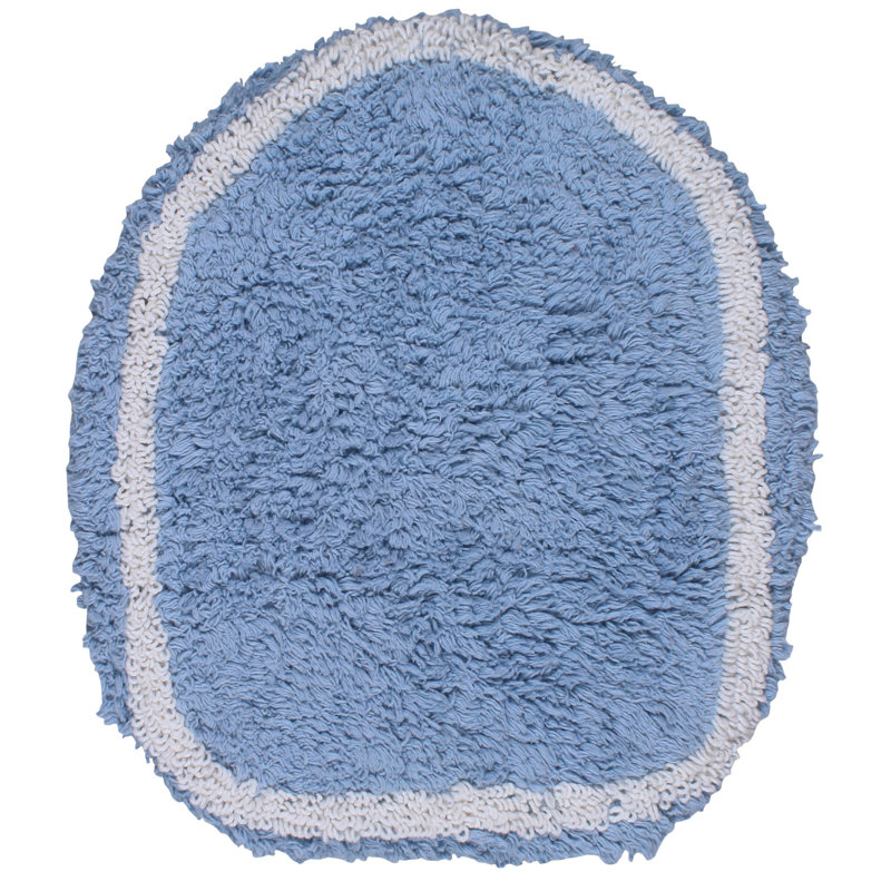 Tapis pour salle de bain Dobrinka, Bleu, 18 po x 18 po (couvercle)