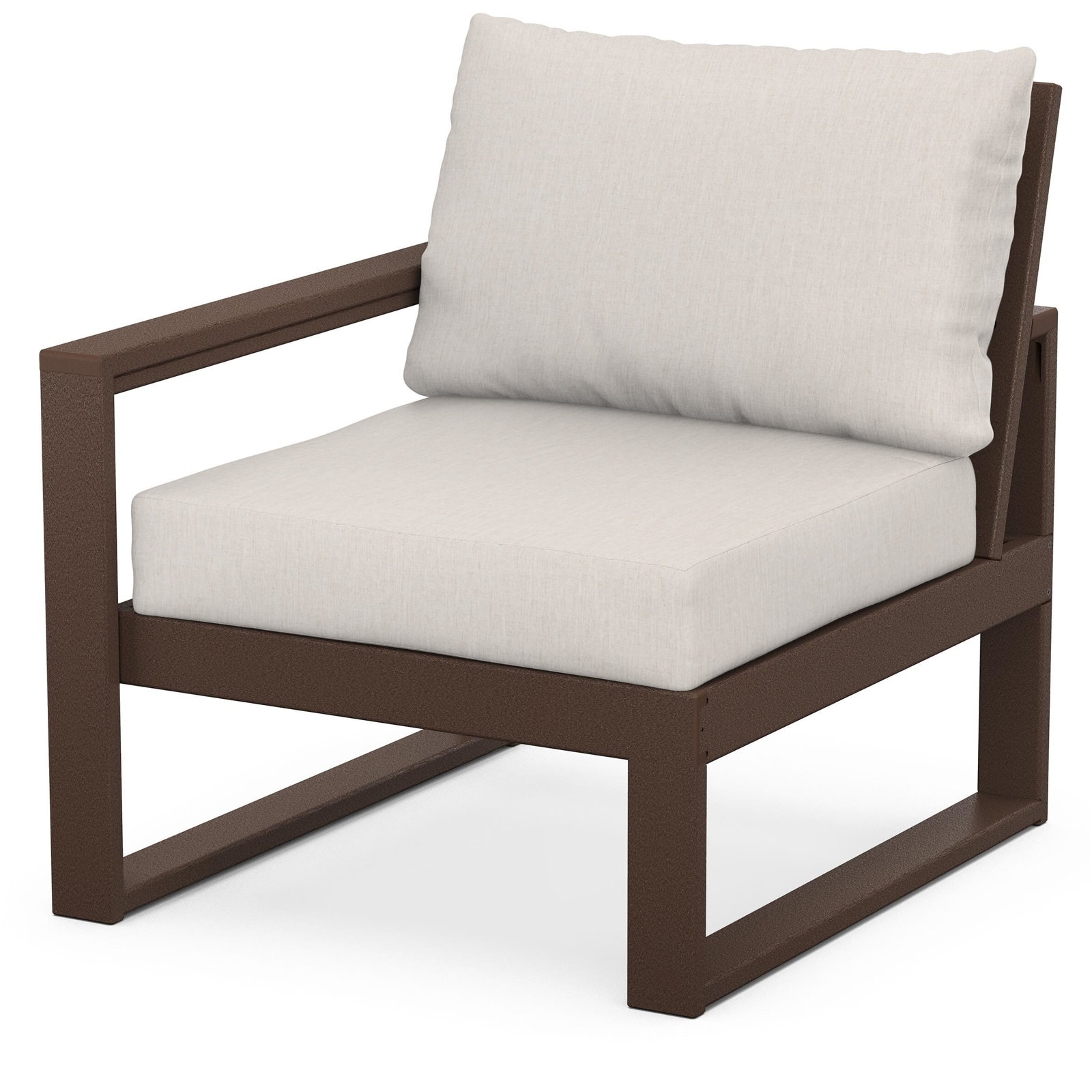POLYWOOD Outdoor Lounge Chair, Mahogany, Cast Ash