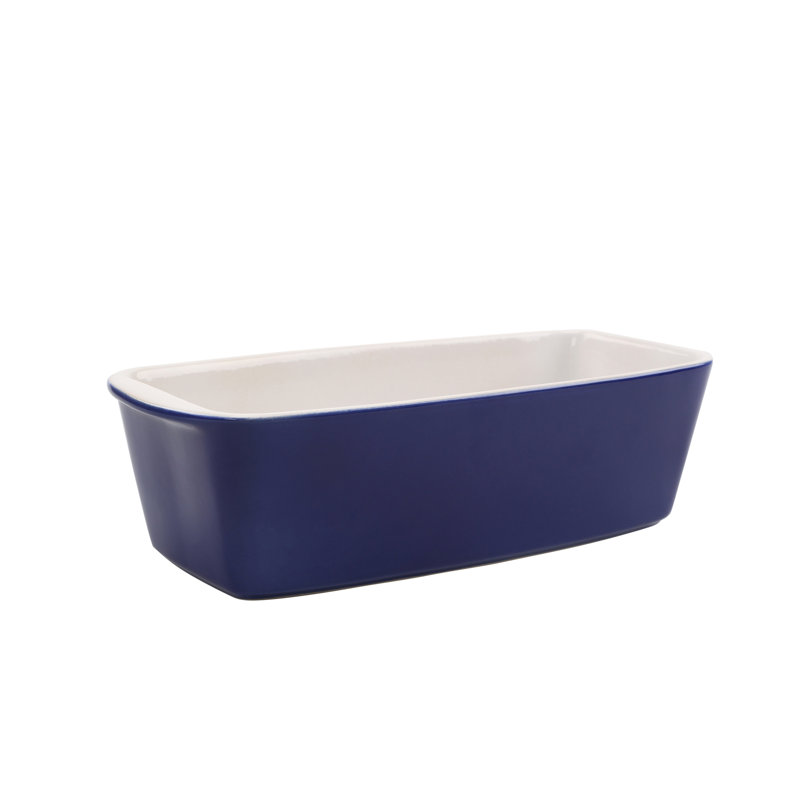 Symple Stuff Ovenlove Rectangle Ceramic Baker Bakeware, Imperial Blue