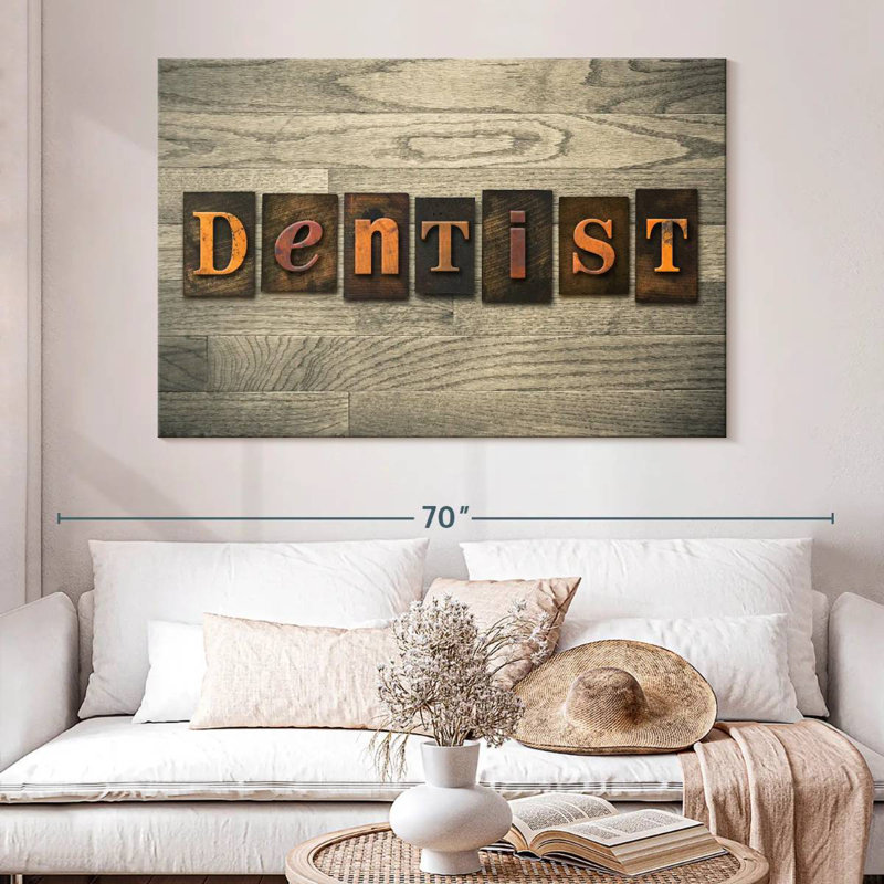 Alcaraz, dentiste, typographie, H 34 po x l 51 po