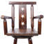 Tabouret de bar rustique - Fabrication en bois de sapin, chaise avec dossier en étoile décorative, repose-pieds, accoudoirs larges, tabouret de cuisine rustique, chaise de bistro haute pour salle à manger, restaurant, pub, 4 pieds, couleur brune