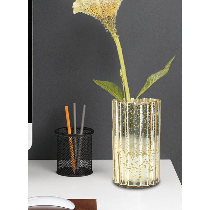 Glass Table Vase, 9.5" H x 6" W x 6" D