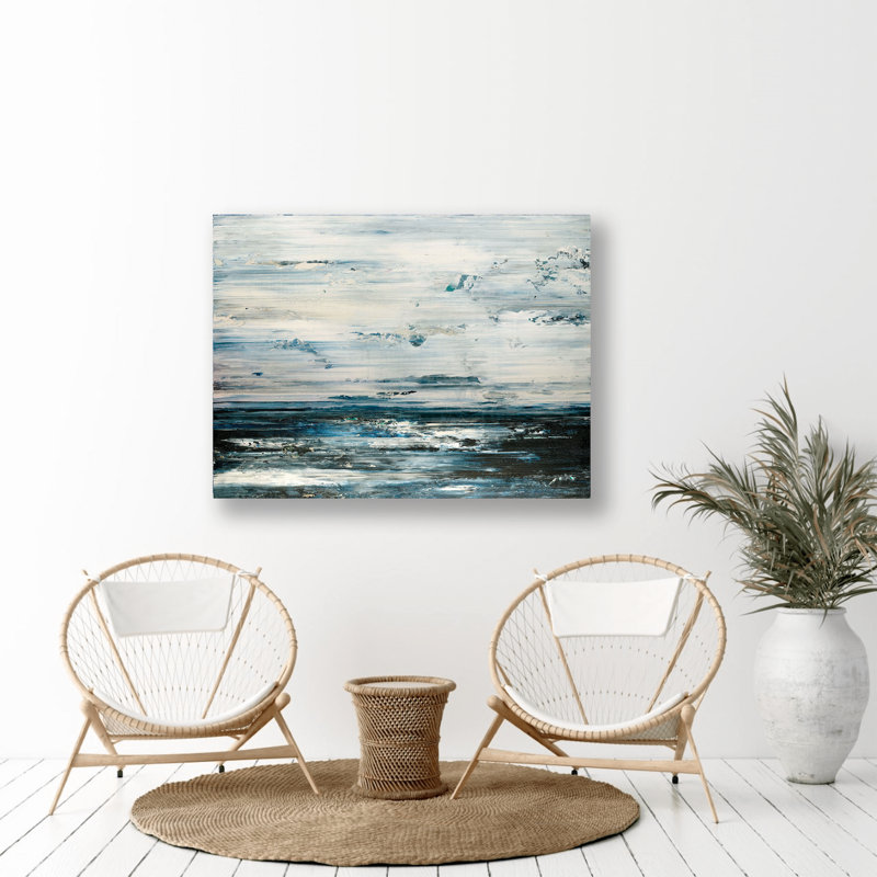 Ocean Air On Giclee Canvas Hand Embellished Art, 24" H x 20" W x 1.75" D, Brown Framed Canvas