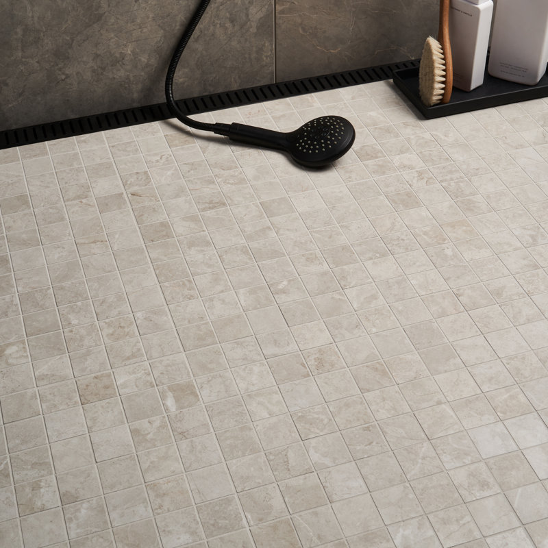 Nova 11.81 In. X 11.81 In. Matte Porcelain Mosaic Floor And Wall Tile (0.96 Sq. Ft. / Each), Bone Beige