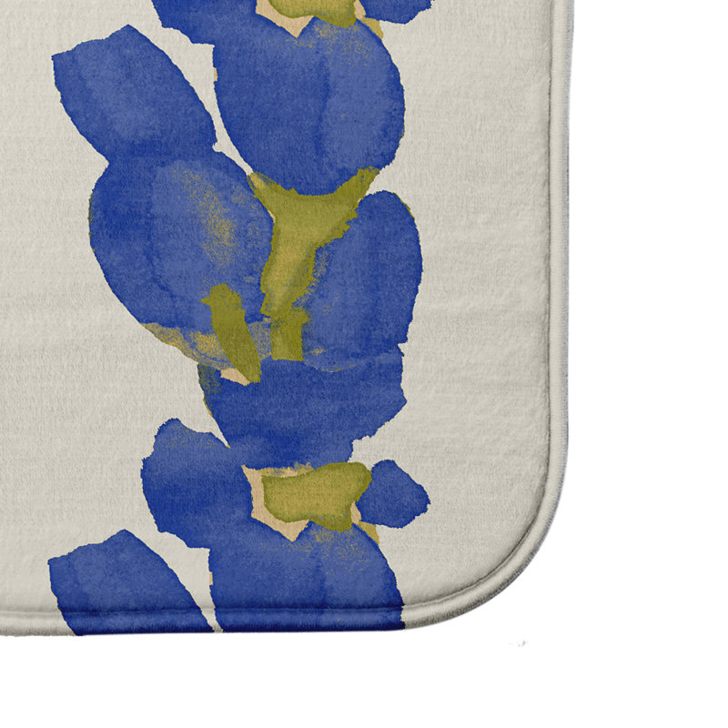 Tapis de bain Luedtke, Bleu, l 17 po x L 24 po