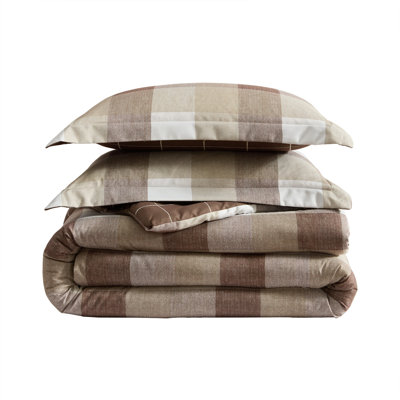 Nautica Peyton Plaid Beige Reversible Comforter Set