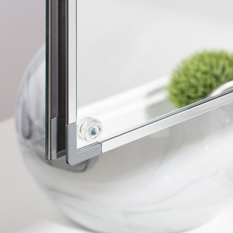 30X26 Inch Double Door Mirror Aluminum Medicine Cabinet Surface Mount Or Recessed Bathroom