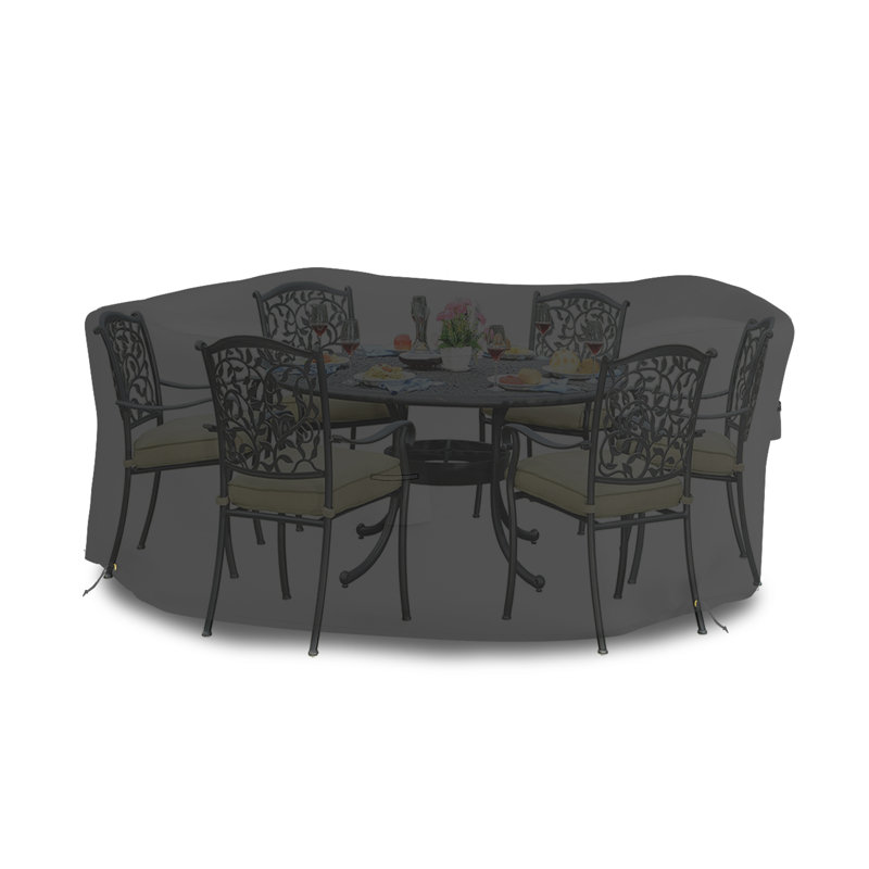 Housse robuste pour table ronde et chaise d'extérieur robuste et polyvalente, H 23 po x l 70 po, Noir