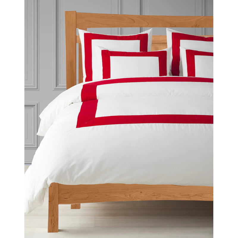 - Set of 7, California King, White/Red