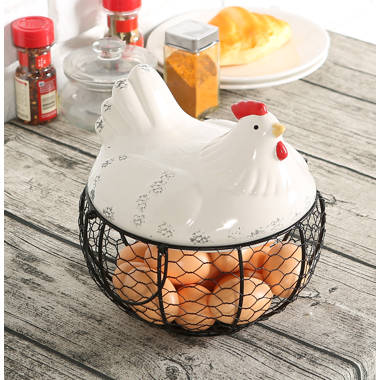 Black Metal Chicken Egg Basket Egg Basket For Gathering Fresh Eggs