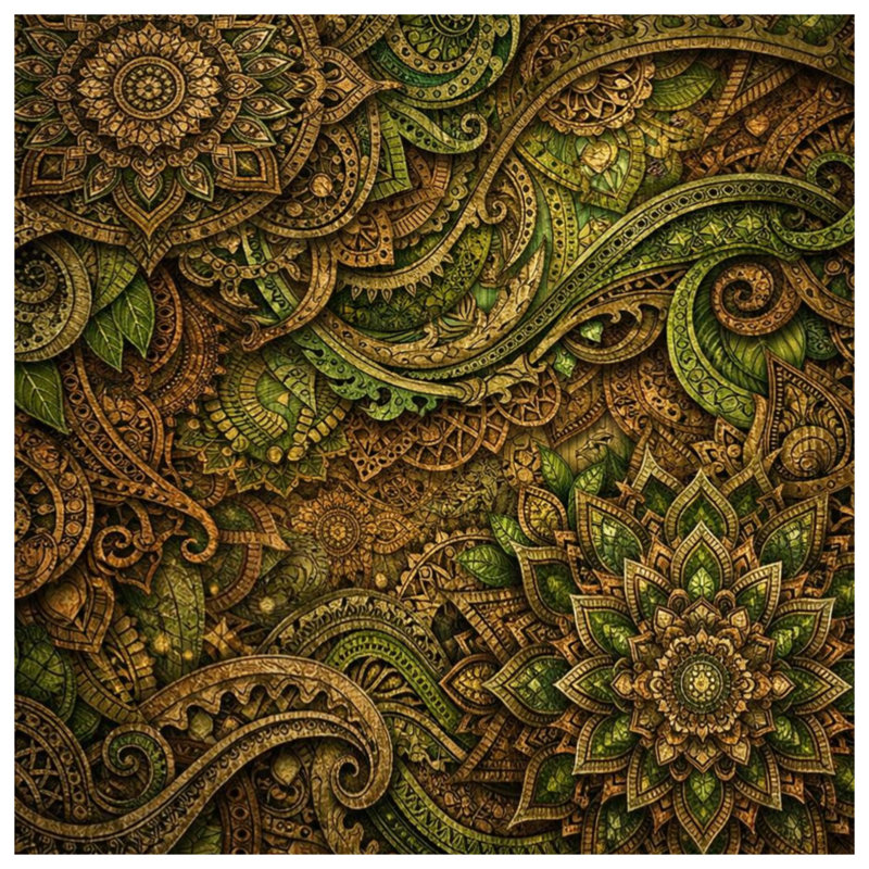 Housses de couette complexes à feuilles de mandala, Grand lit